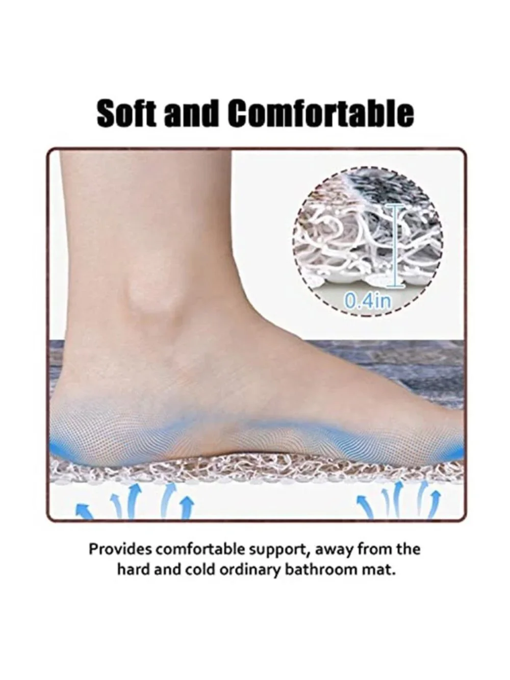 Non Slip Shower Mat 24x24 Square PVC Bath Mat Quick Dry Drainage Bathroom Floor
